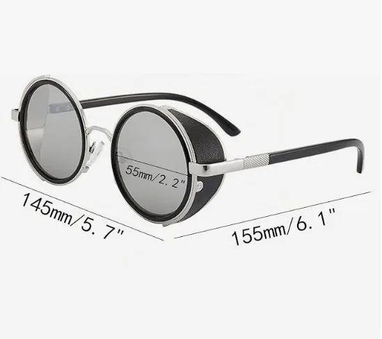 Gafas de sol redondas vintage Steampunk para hombre y mujer — foto 2 de 2